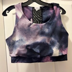 Ardene Watercolor Sports Bra in Purple and Black